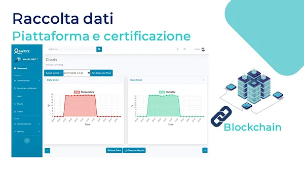 Dashboard collegata alla blockchain